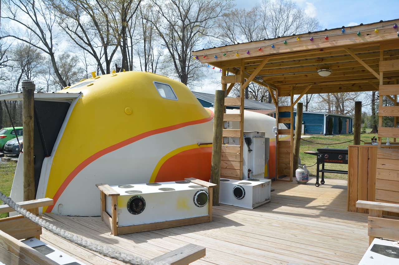 Deck with Blackstone Grill, sink and refrigerator