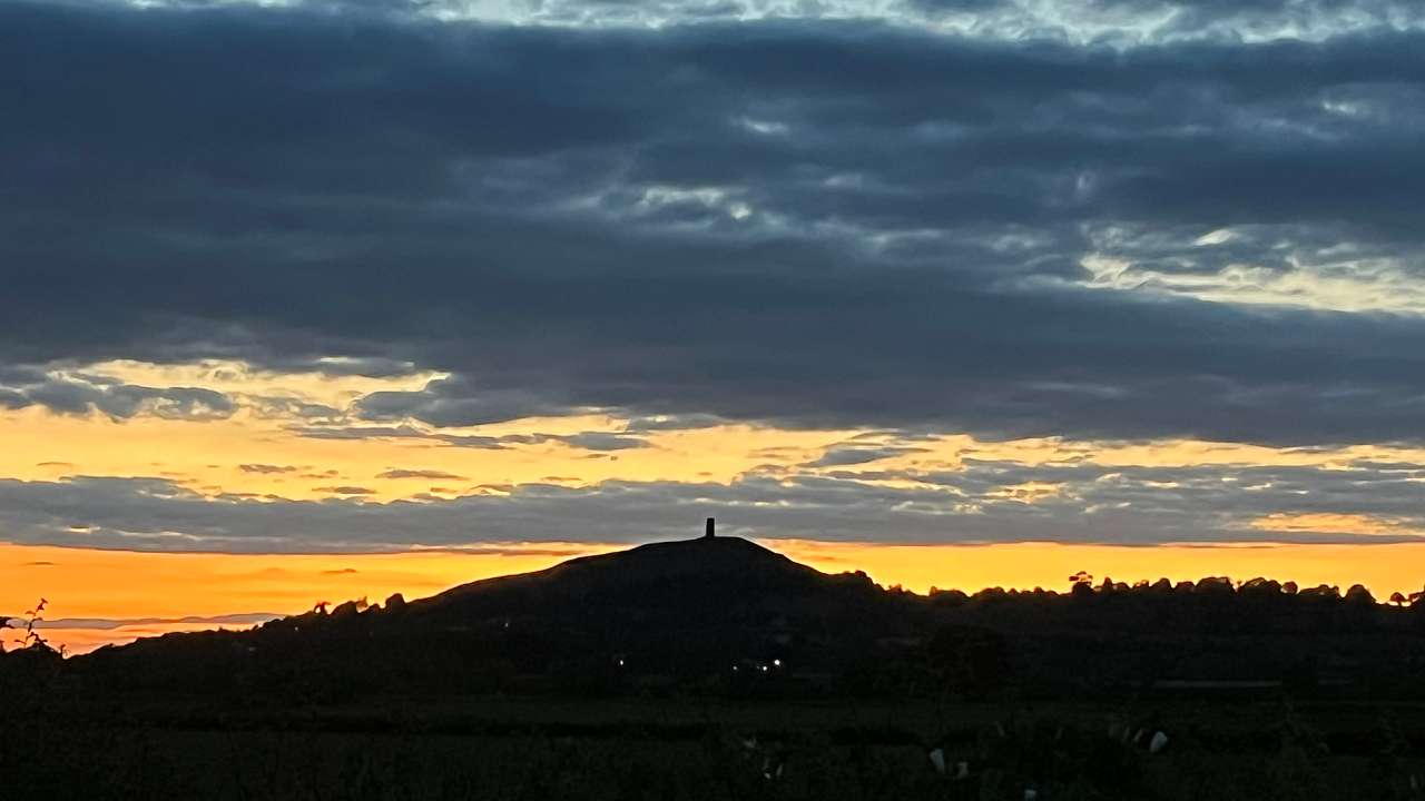 Glastonbury Tor from the yurt