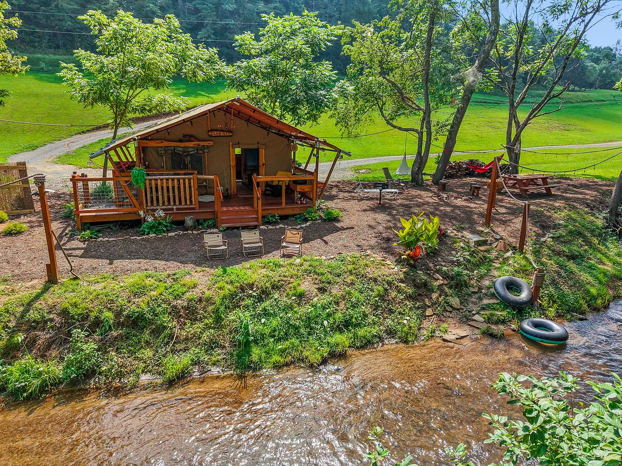 Firefly  tent on the creek bank