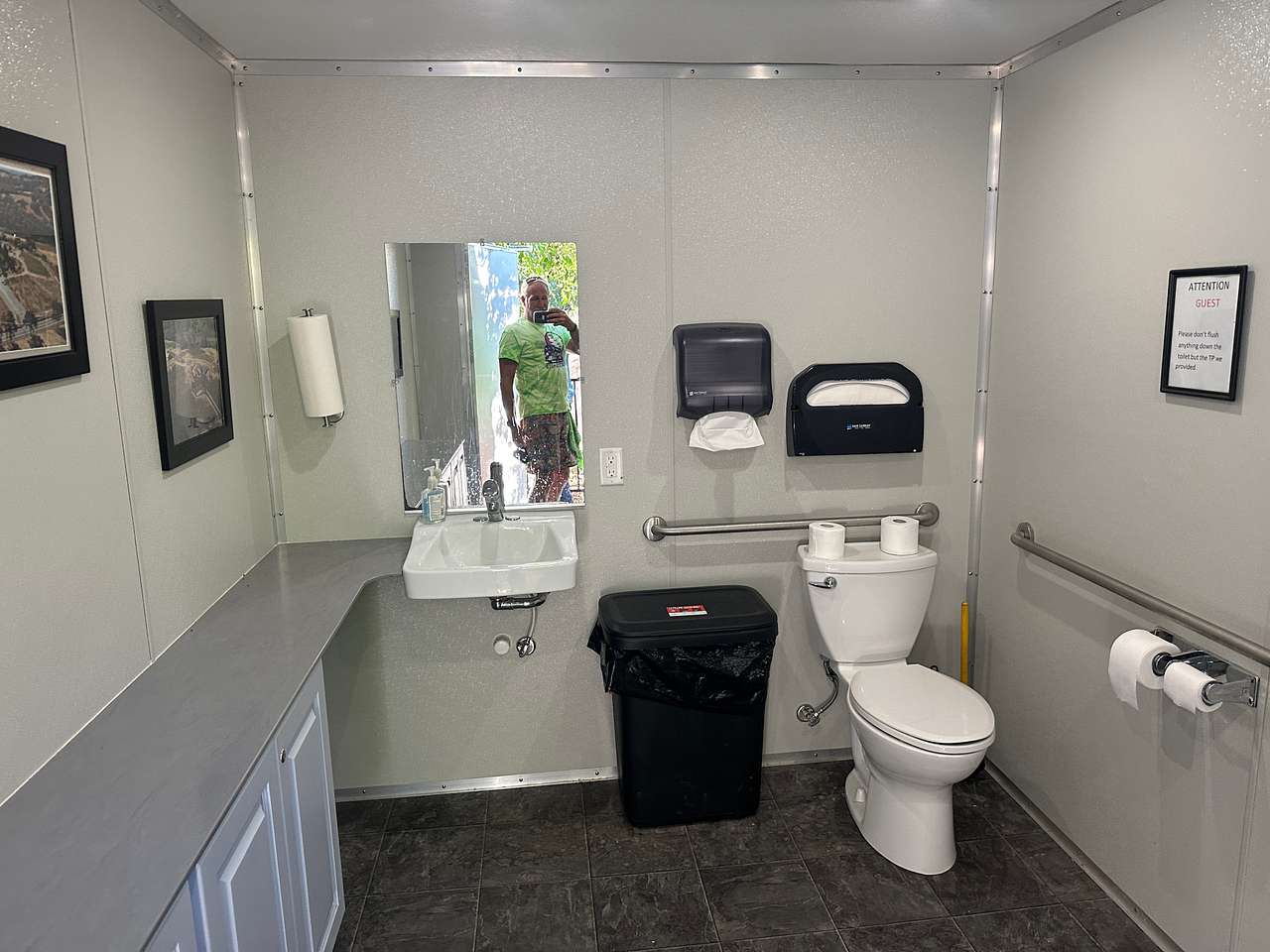 Luxurious restroom only 100 feet from the parking / camping area