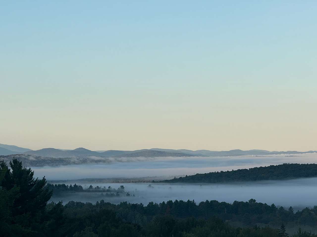 A view from the yurt, early morning, September.