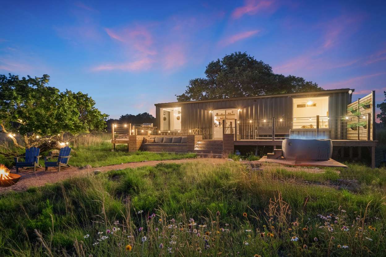 The Bin is a modern, 40’ shipping container turned nature escape- perfect for couples or solor travelers seeking peace, privacy and stargazing. 
