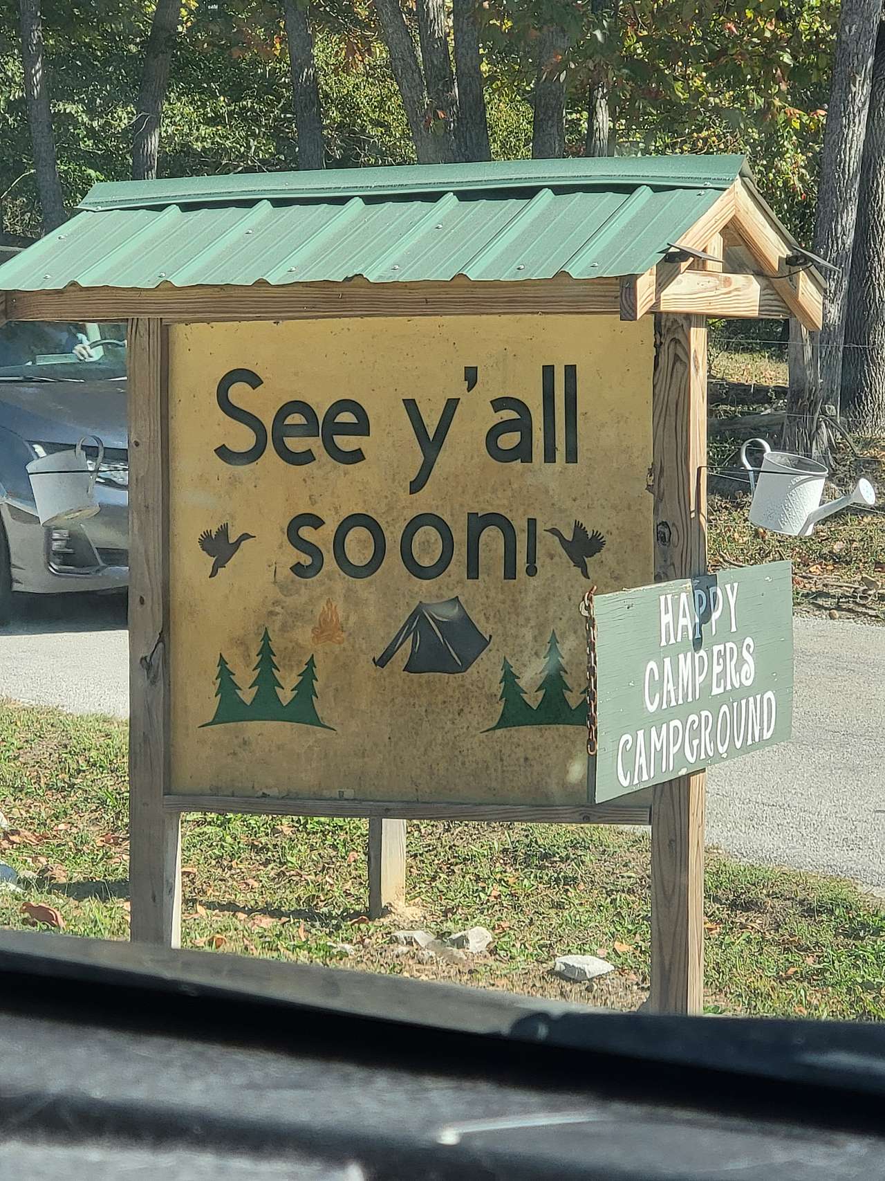 Sign of the campgrounds is easy to see 
