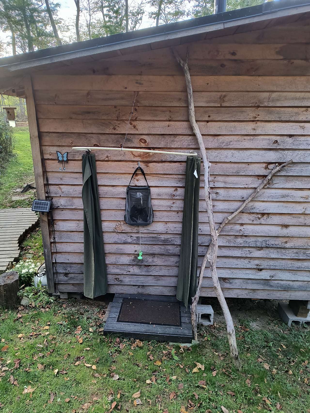 The camp shower was a cool touch, I think it will be awesome in the warmer months!