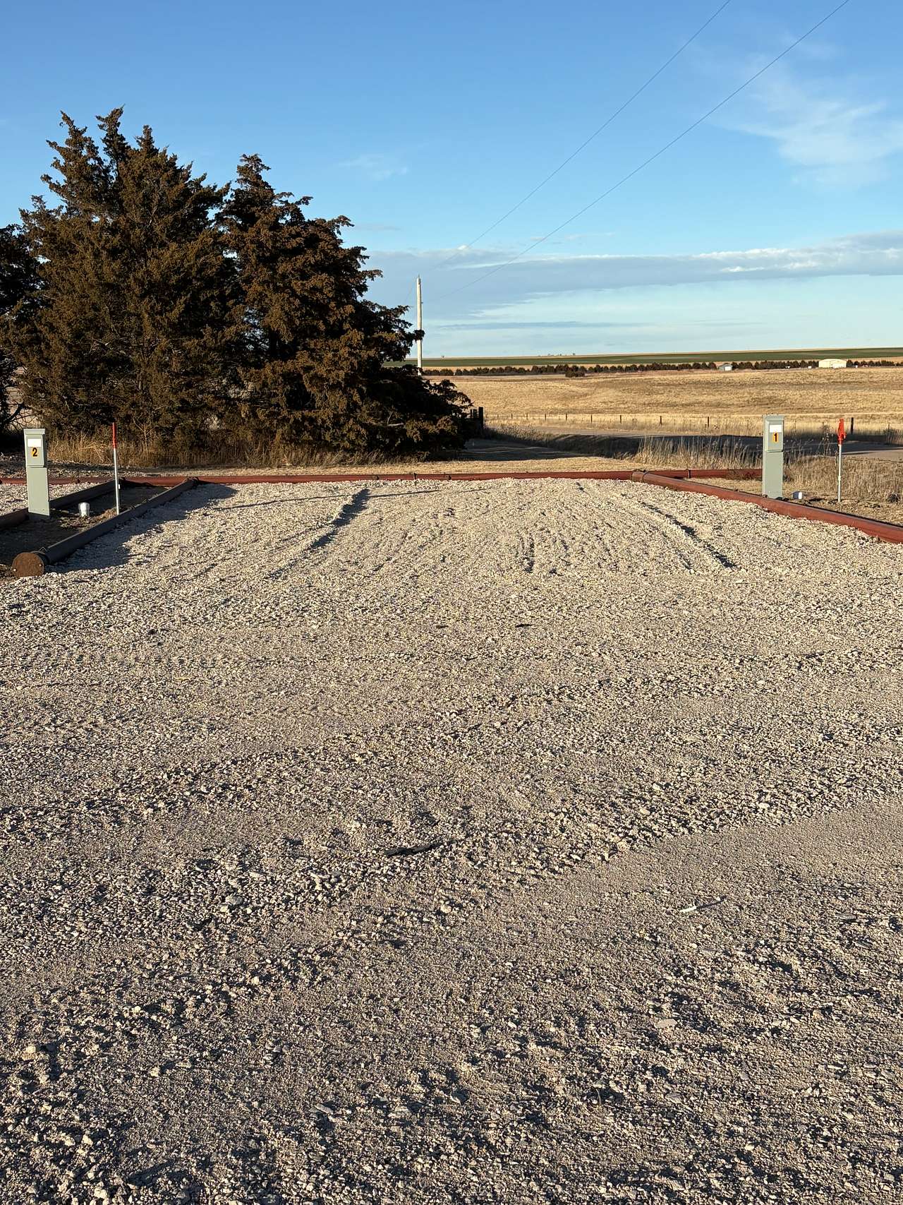 Crushed concrete for excellent base setting for camper