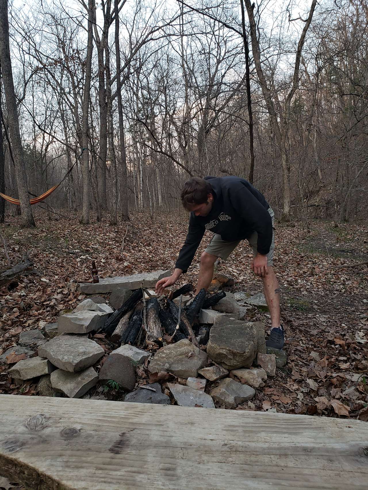 Secret fire pit by the creek