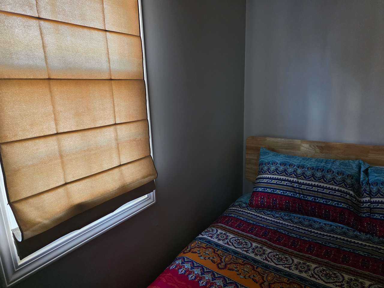 There is a window covering which was much appreciated