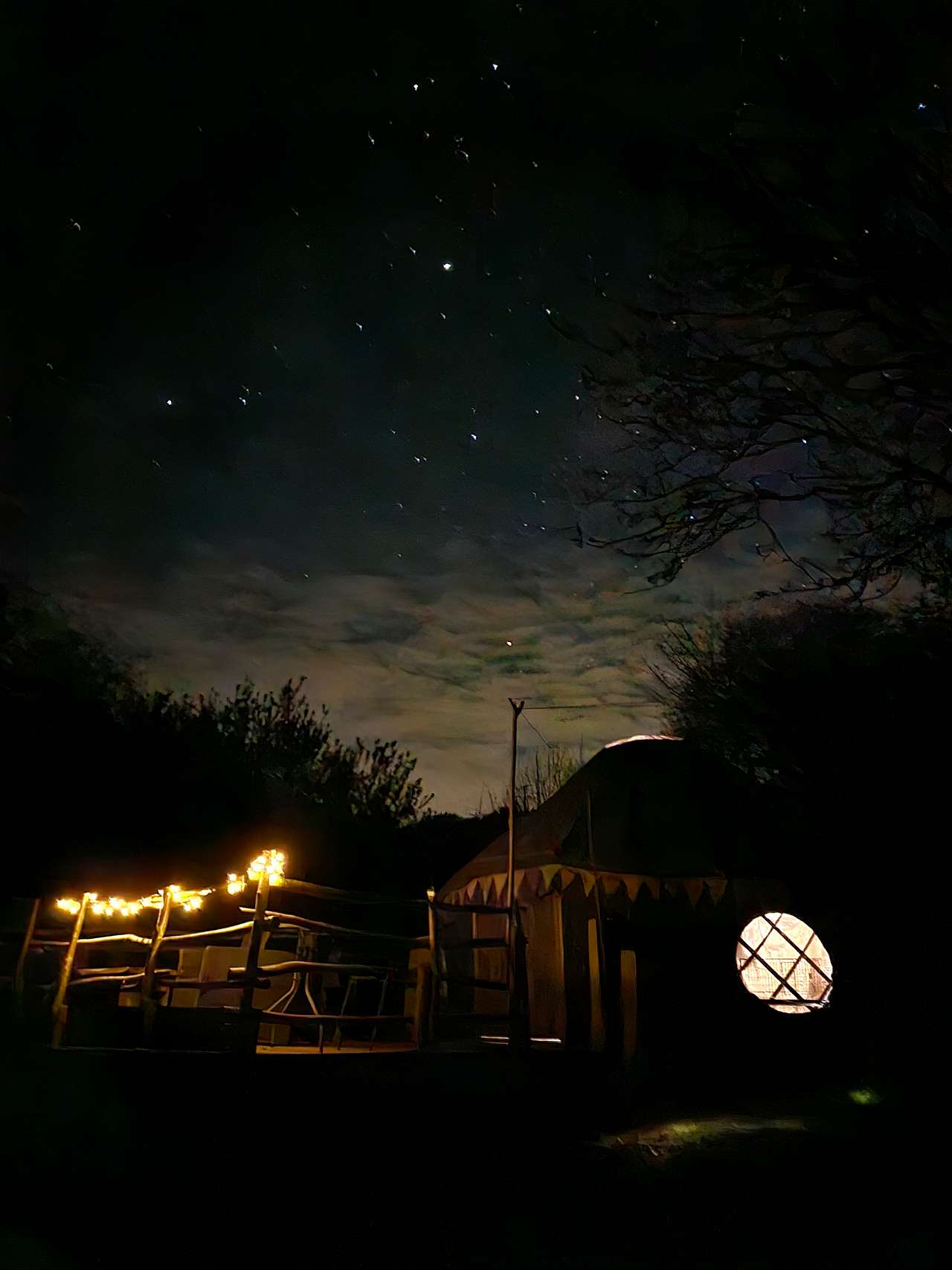 Buzzard Yurt at night