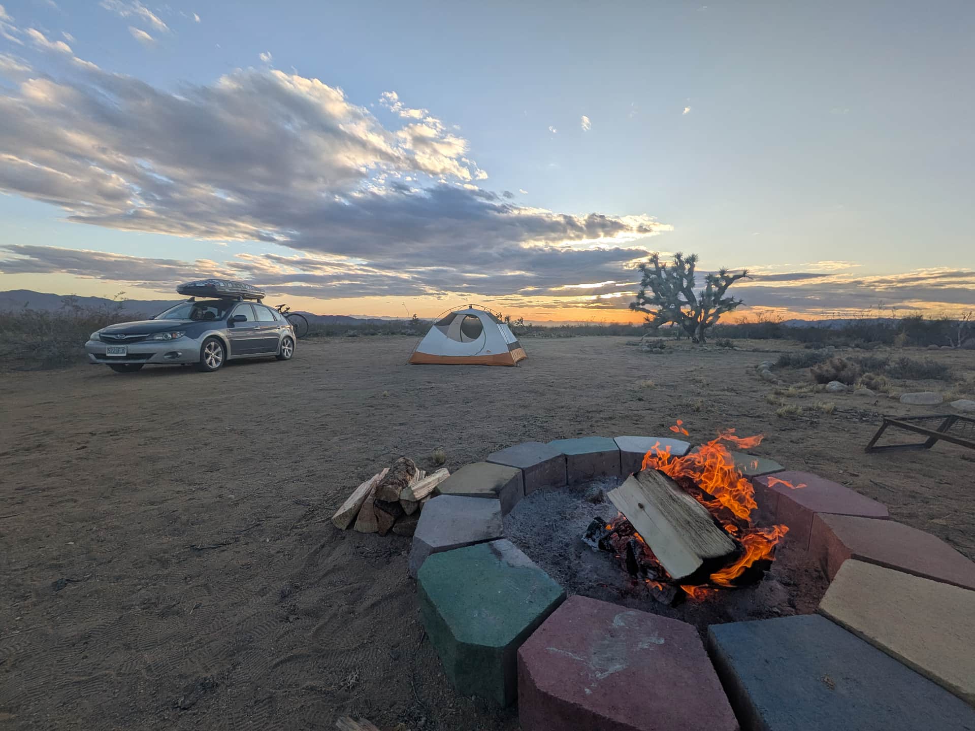 Sunset campfire