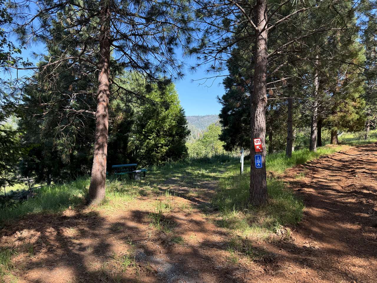 The entrance to your campsite, noticed the labeled sign