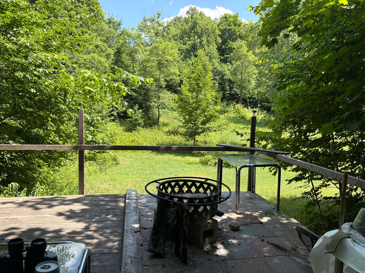 The view from the front of the cabin.