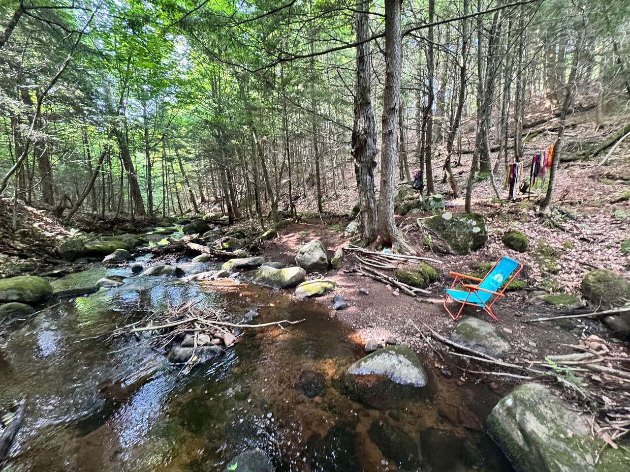 The fire pit in the creek is always available or make your own with the abundance of rocks! 