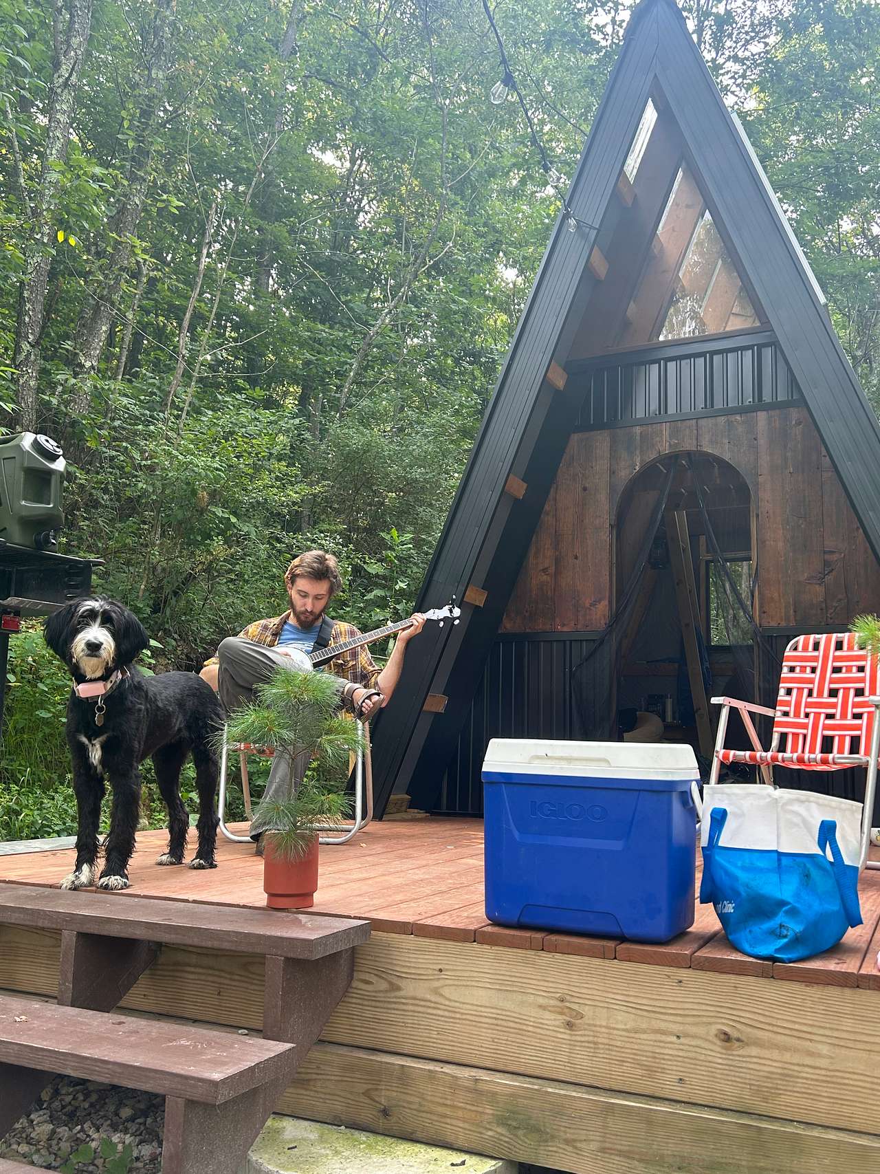 A-frame rustic cabin