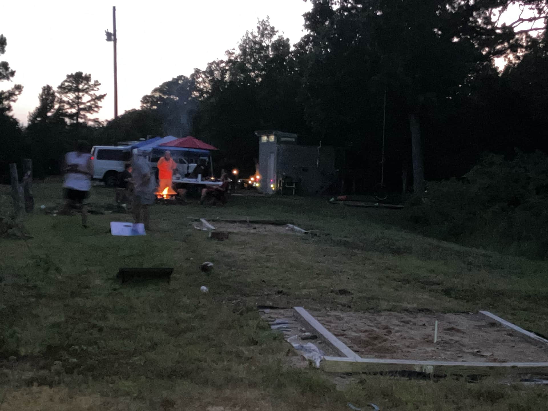 campers enjoying a campfire at Fox Pass