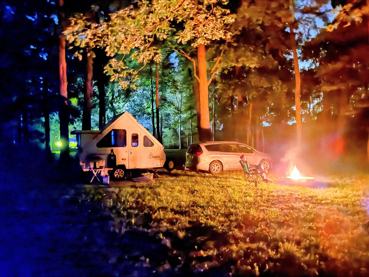 Site 3 set up at night