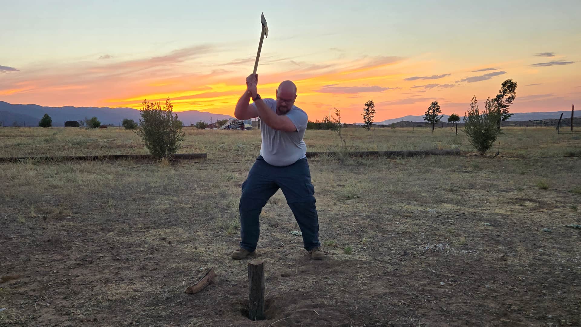 We brought our own axe