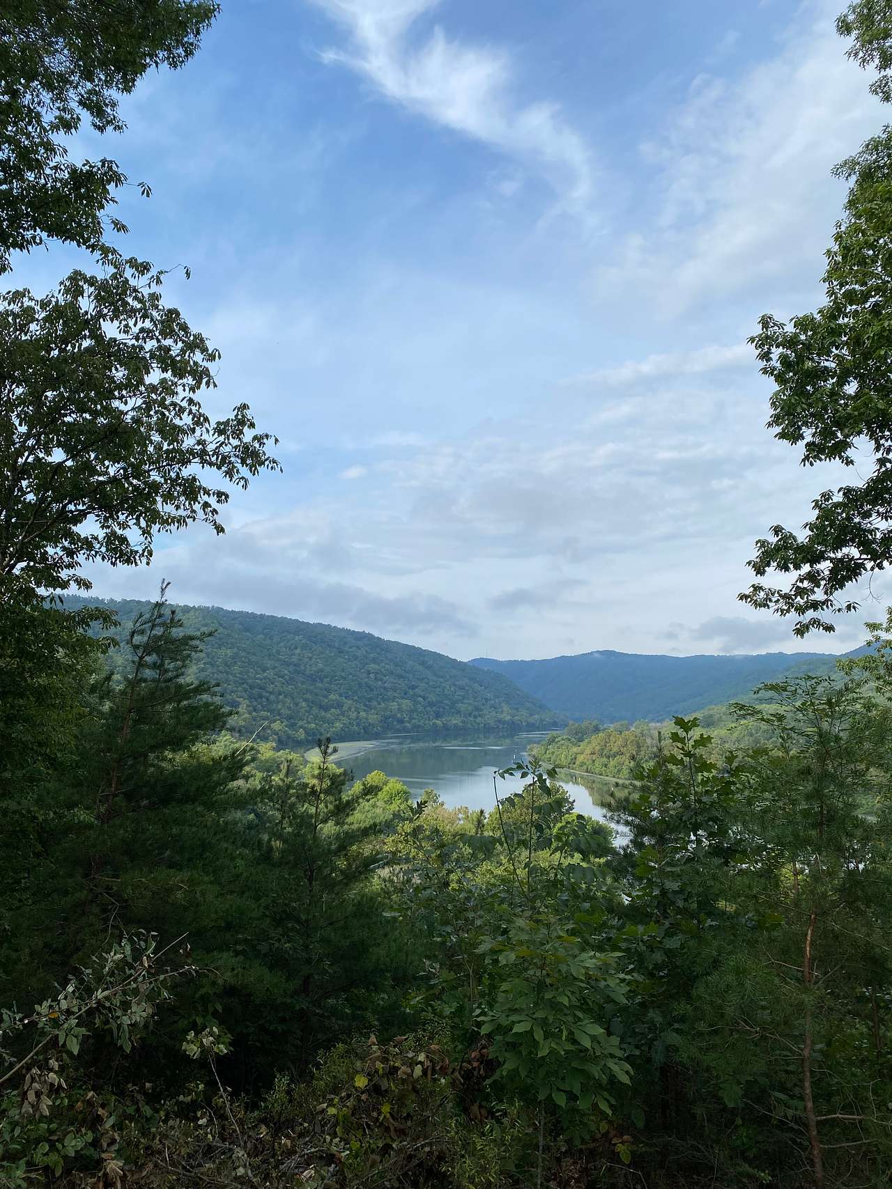 view of Bluestone Lake from edge of field