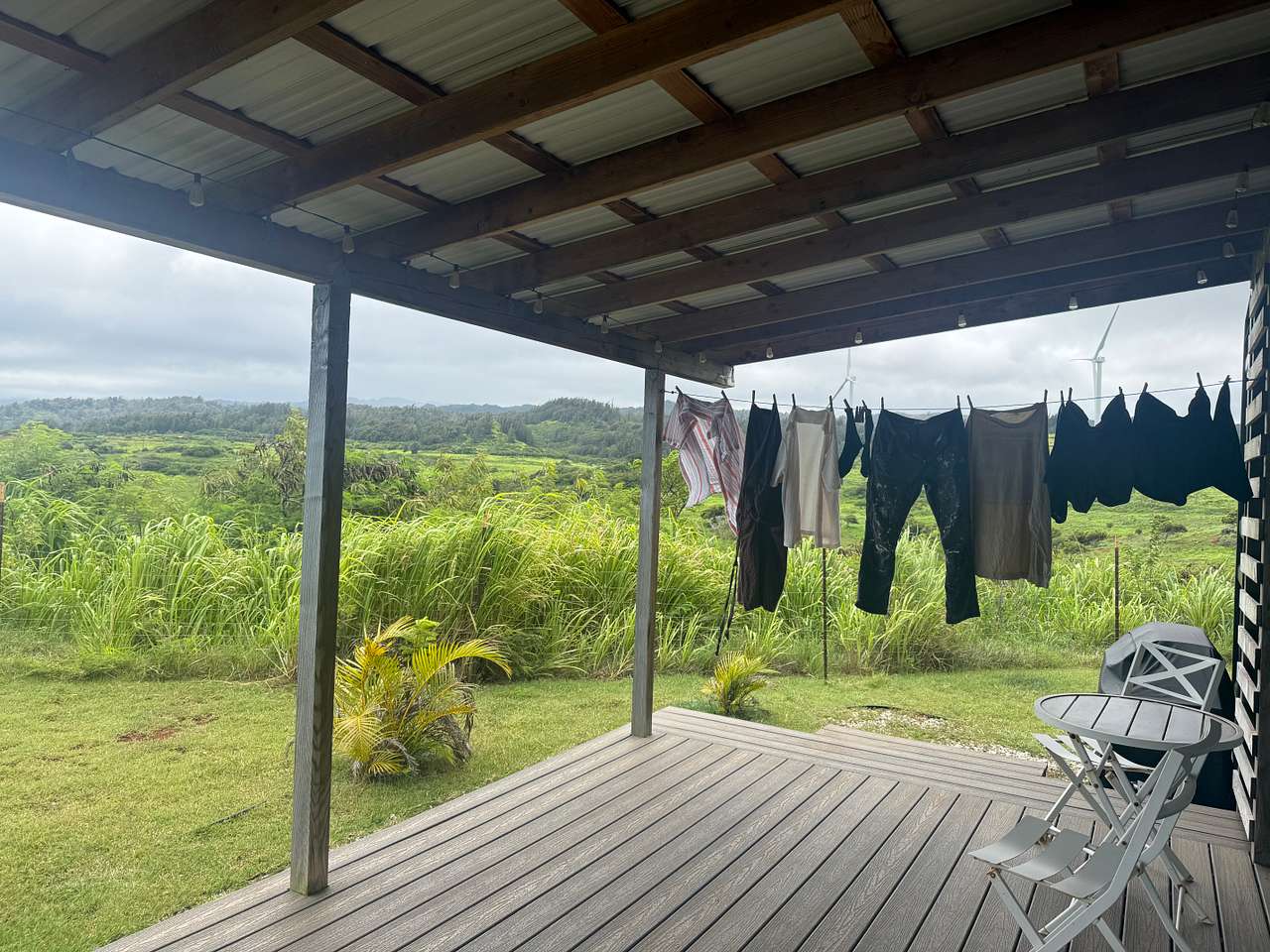 Loved having a clothesline to dry clothes and towels in the sun and wind