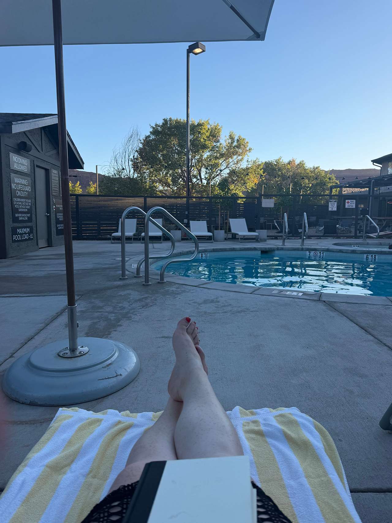 Relax by the (very clean) pool and hot tub