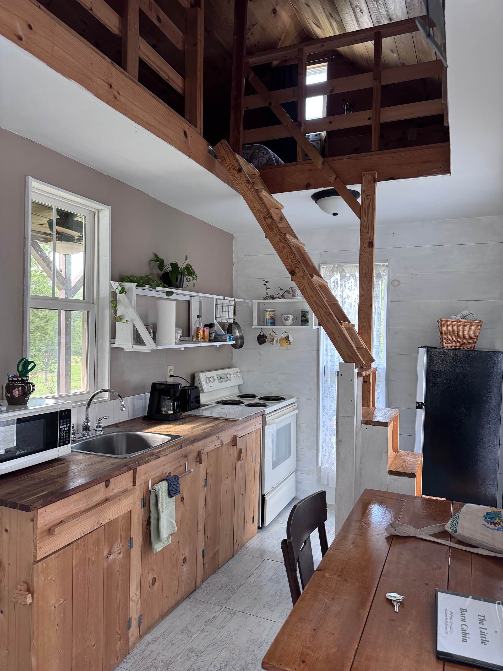 Mind the ladder stairs. 