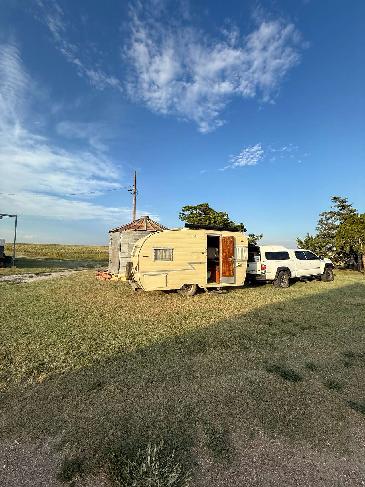 Plenty of grass parking for our camper and truck