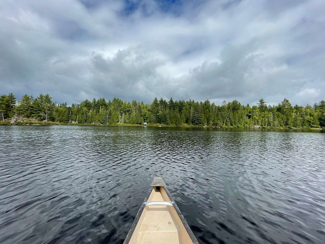 Canoeing in the second lake.