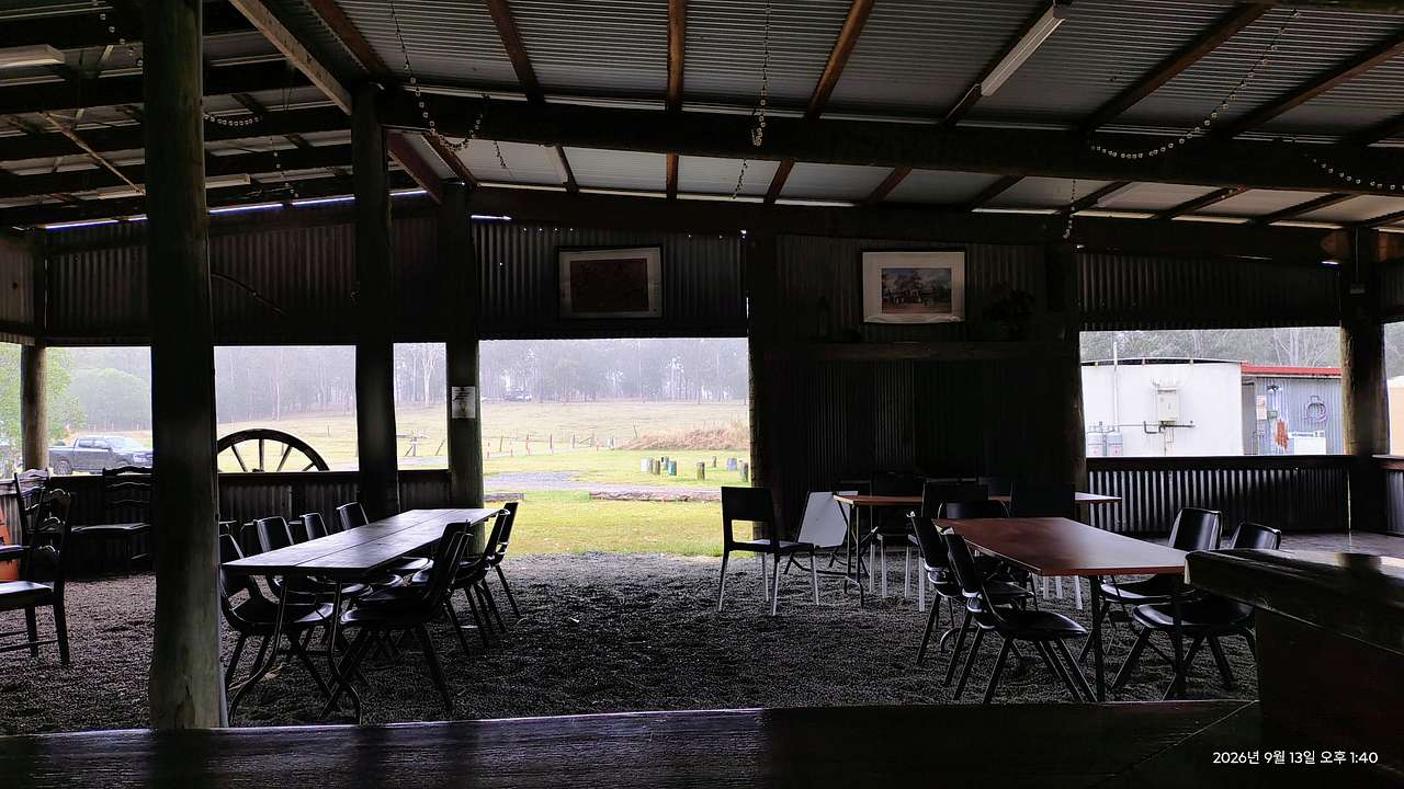 nice to be under the roof in rainy weather