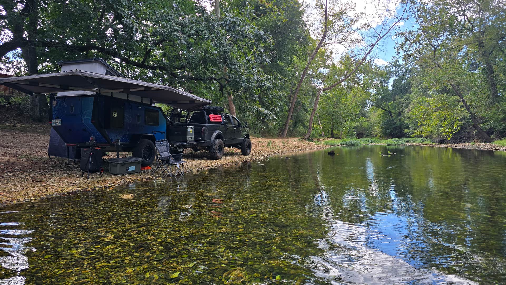 Camped right on the water