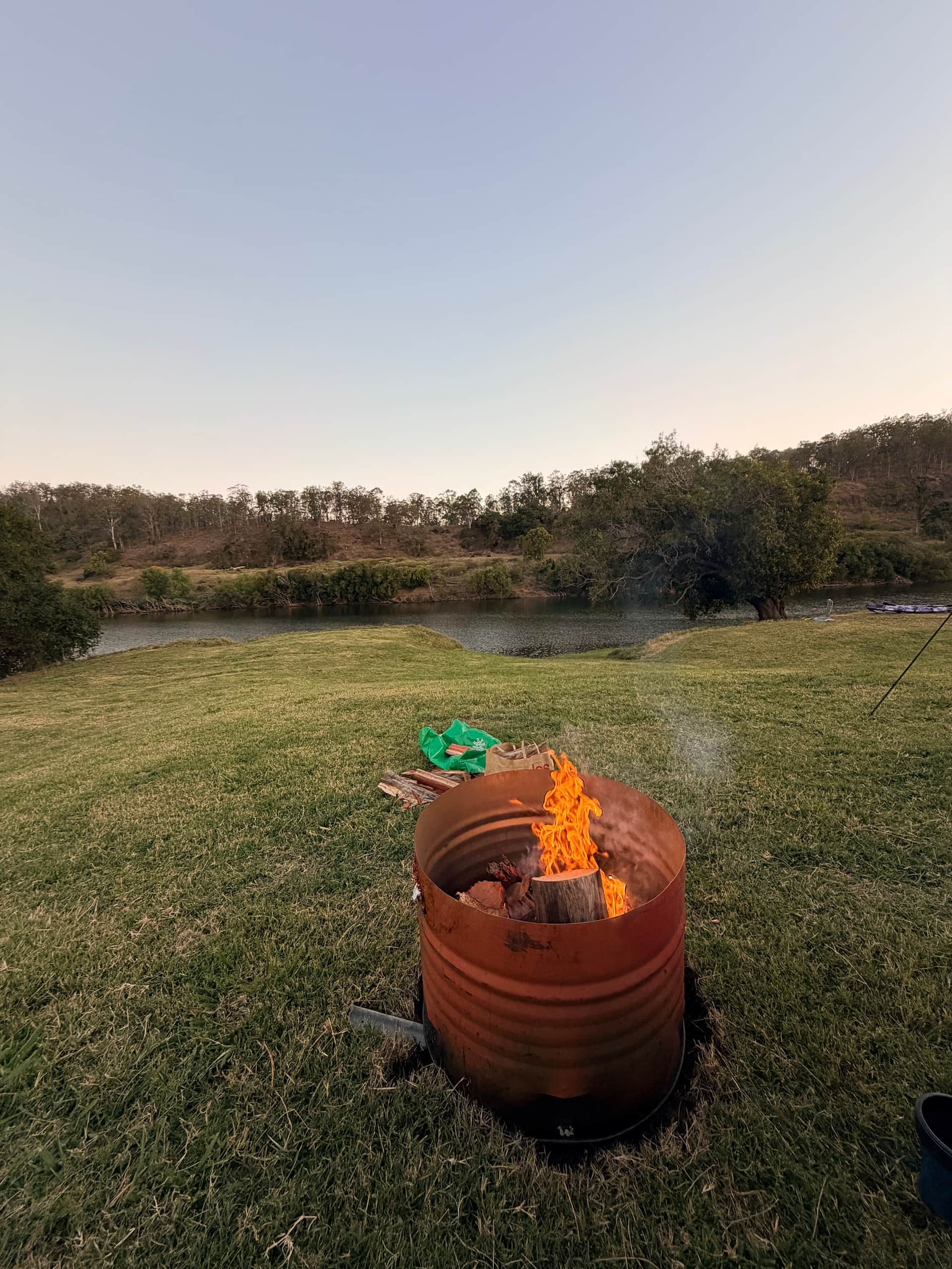 Campfire by the river
