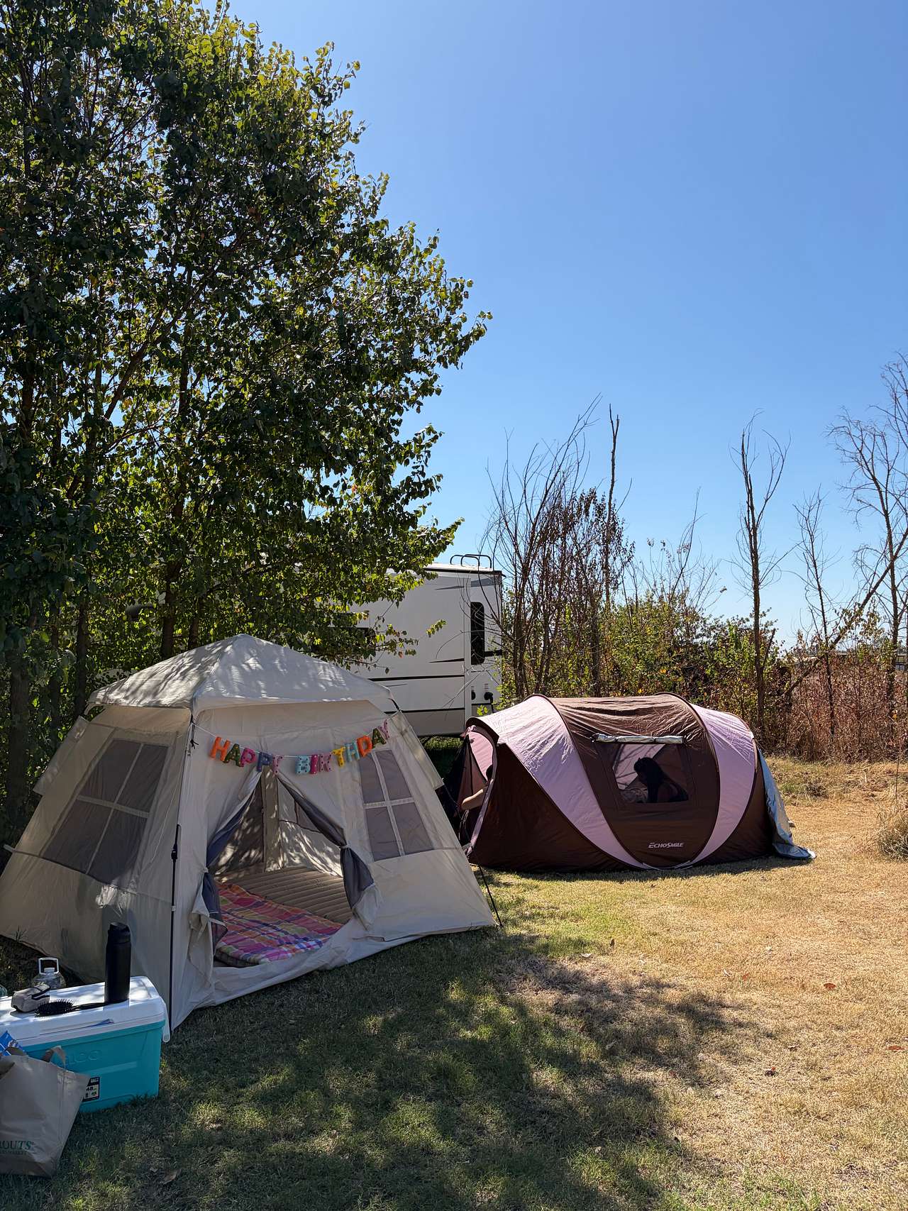 Our tent setup 🏕️