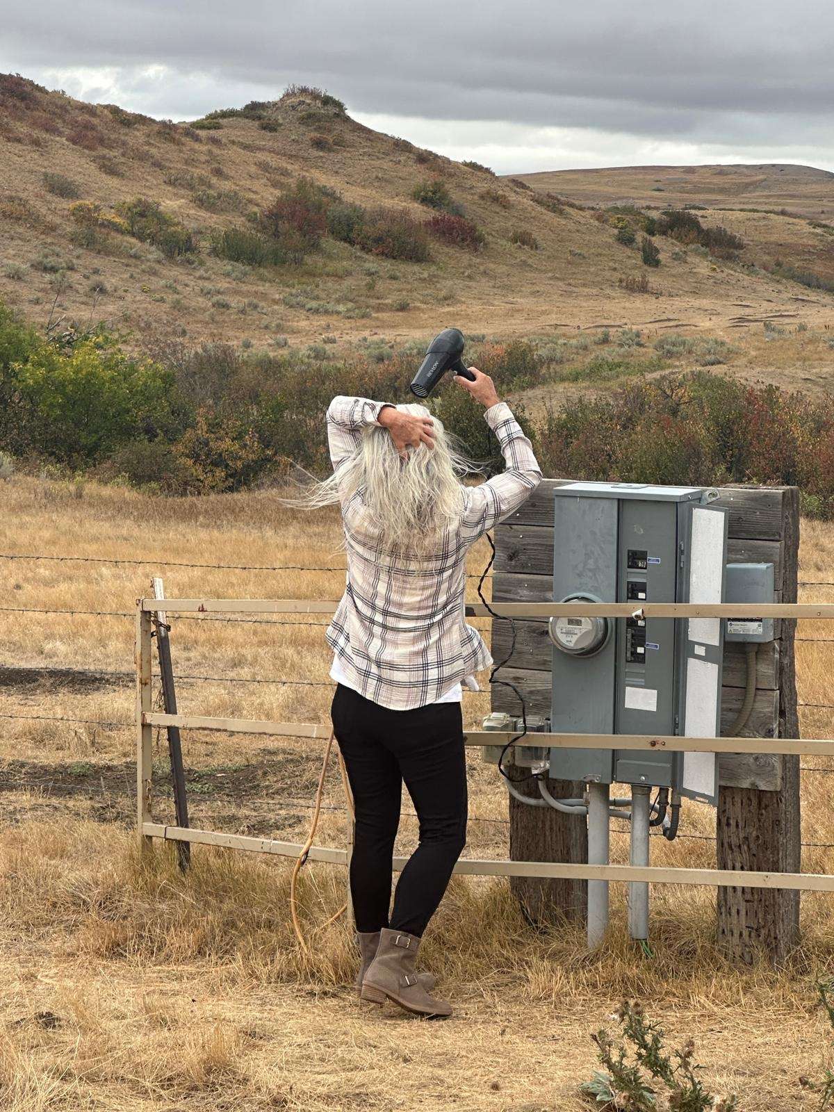 Power, hair drying, an essential after a week on the road without!