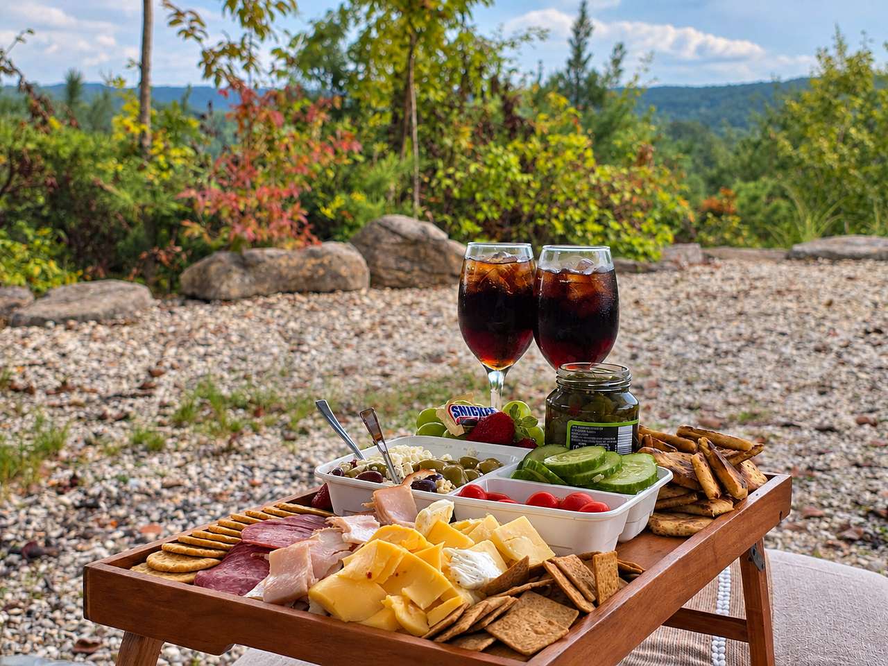 Picnic dinner with a view