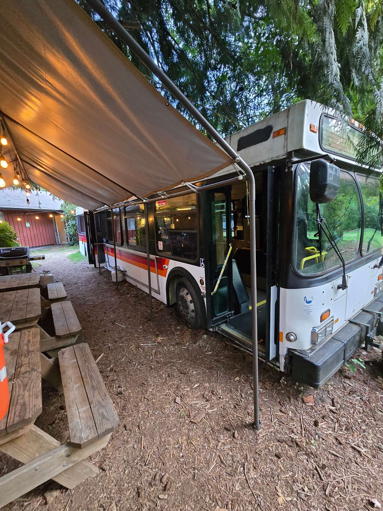 The converted bus kitchen.
