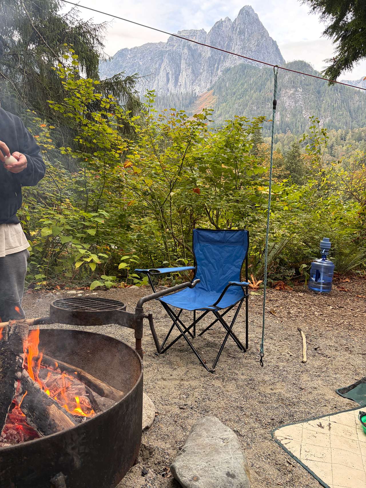 Fire pit set up at eagle. 