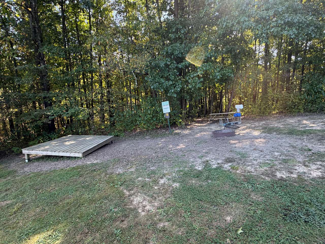 Tent site by the trees