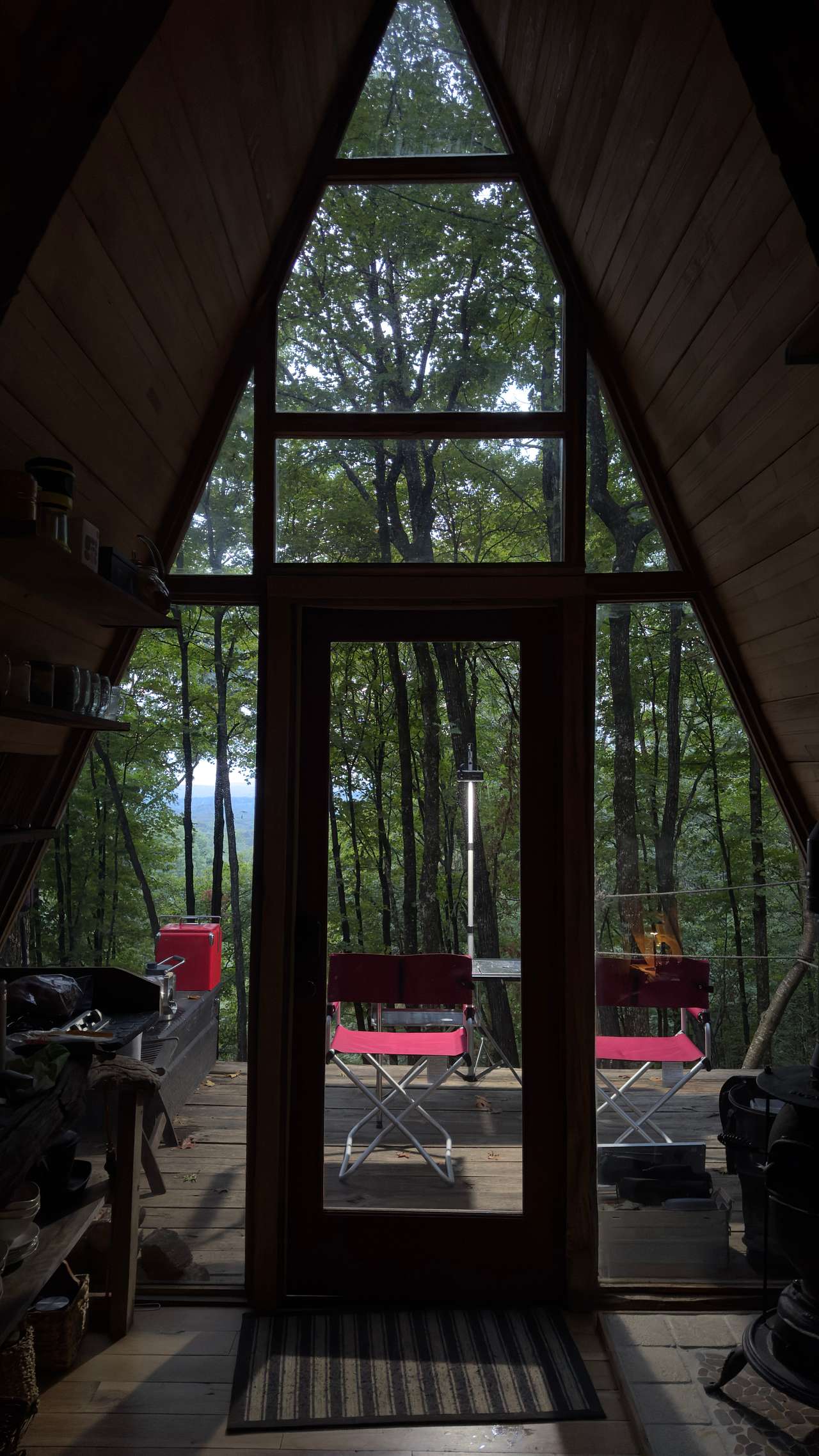 We brought our own camping chairs and a table used on the deck