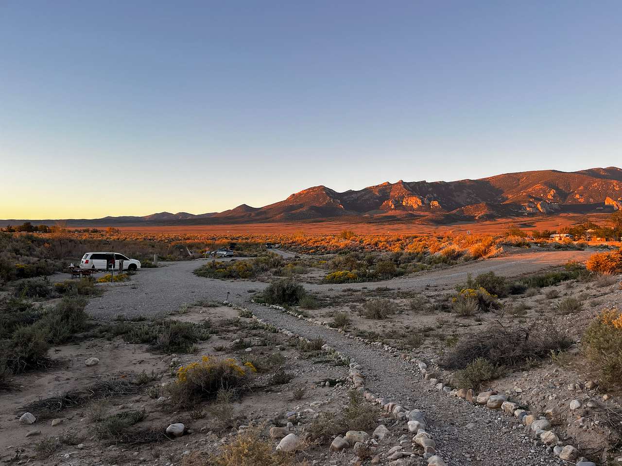 View of the tent sites from the bathroom/showers