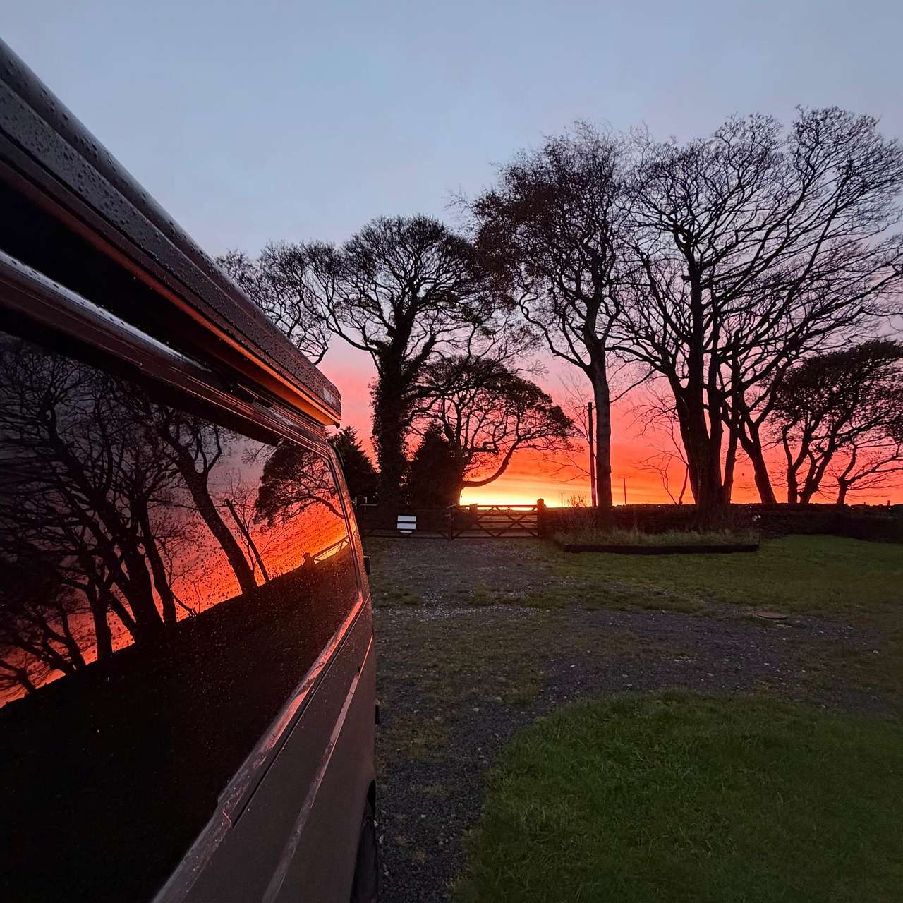 Picture from our only nice weather showing a beautiful sunrise 😍