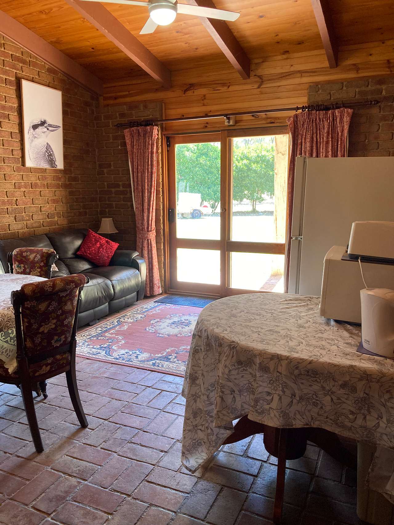 Sitting room is fully equipped with kitchenette, dining table and sitting area. 