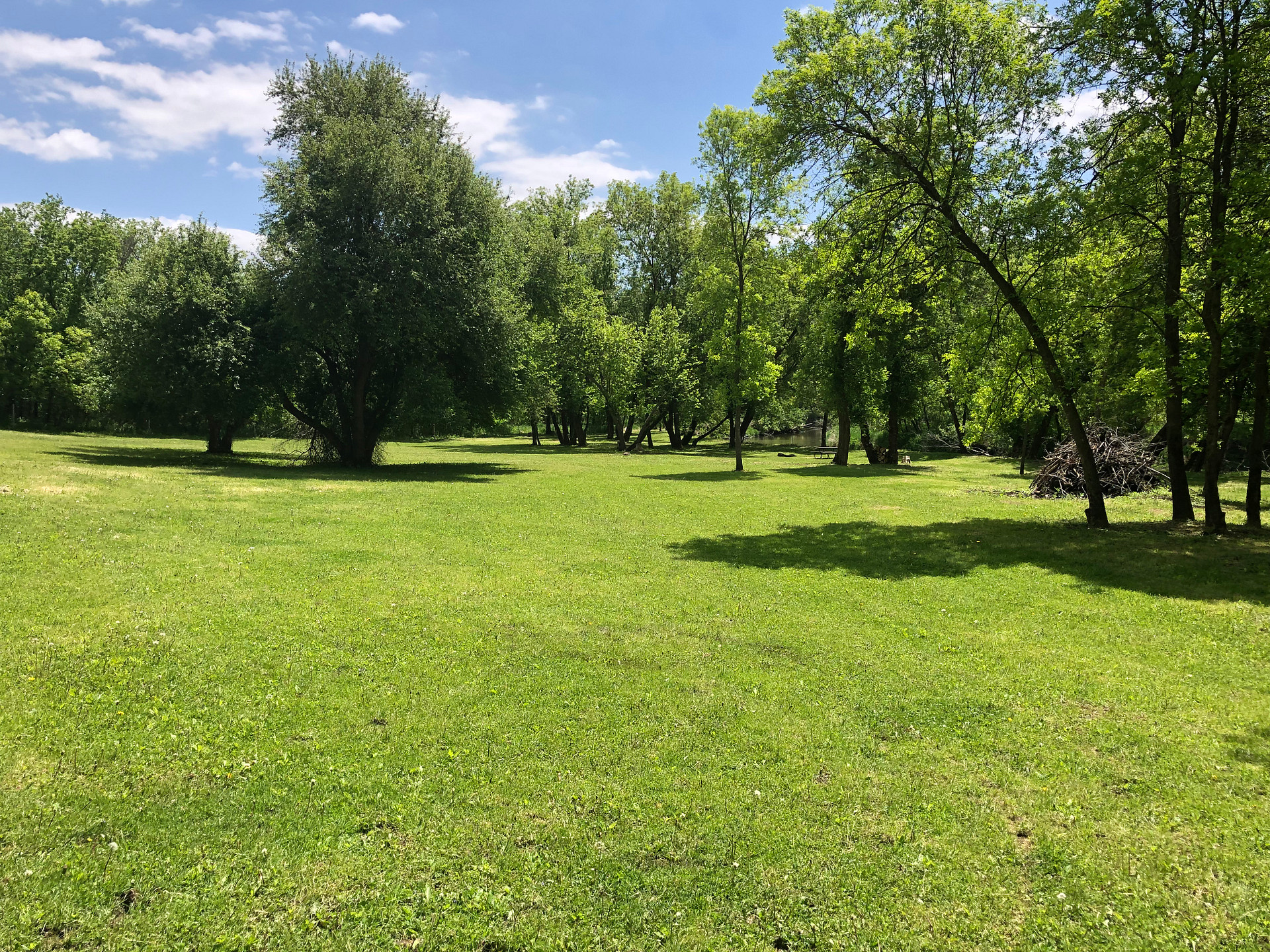 View of river meadow camping area