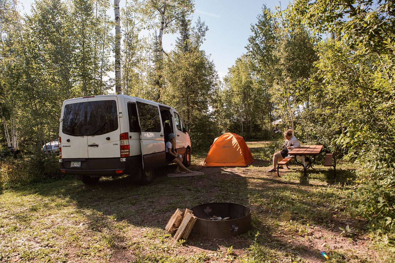 Our campground had tree lines on all sides giving it a sense of privacy!
