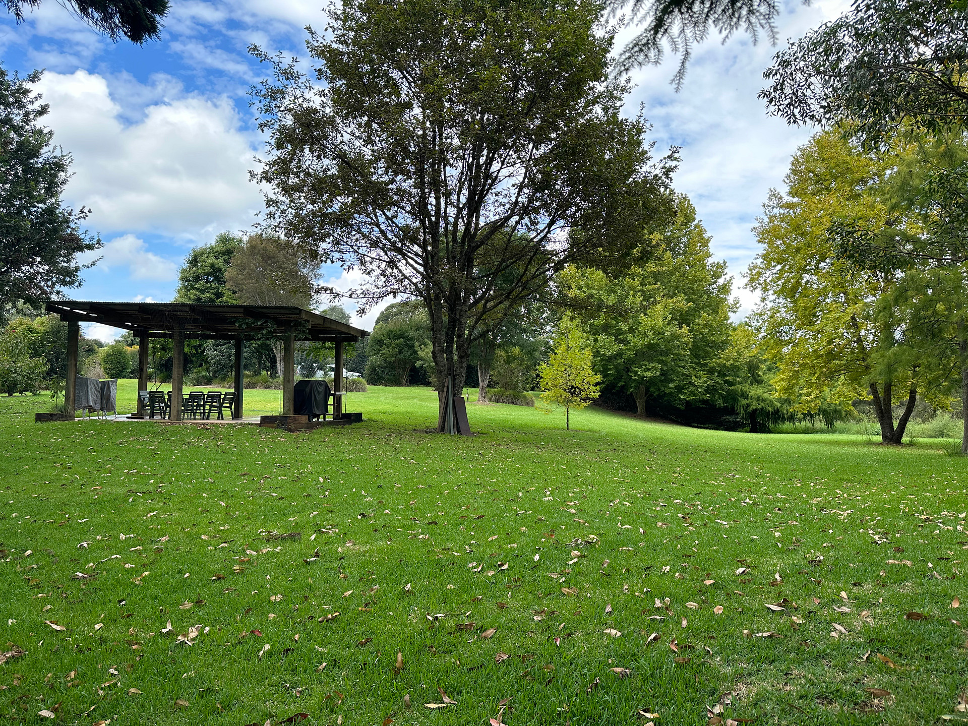 Plenty of space on the lush green lawn