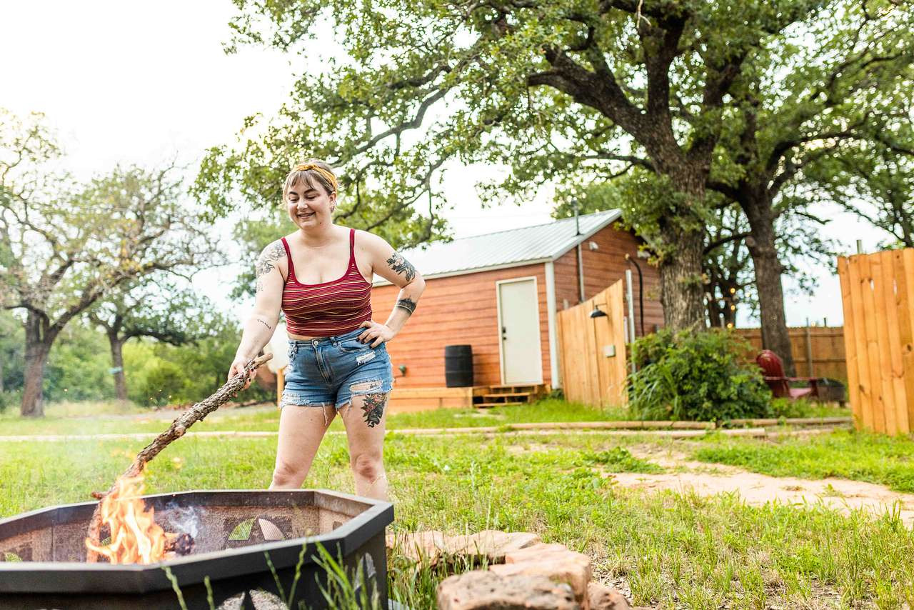 Making fires in the designated fire pits