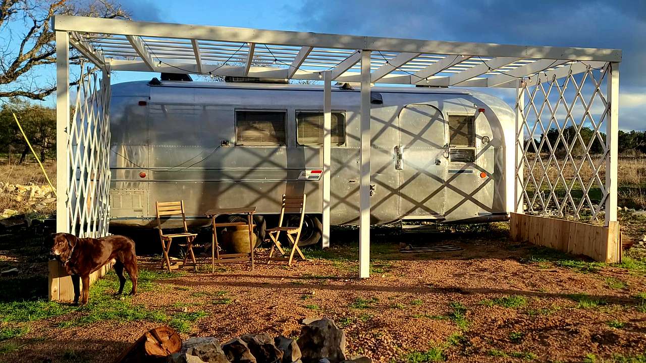 Vintage Airstream on Rocky Ranch