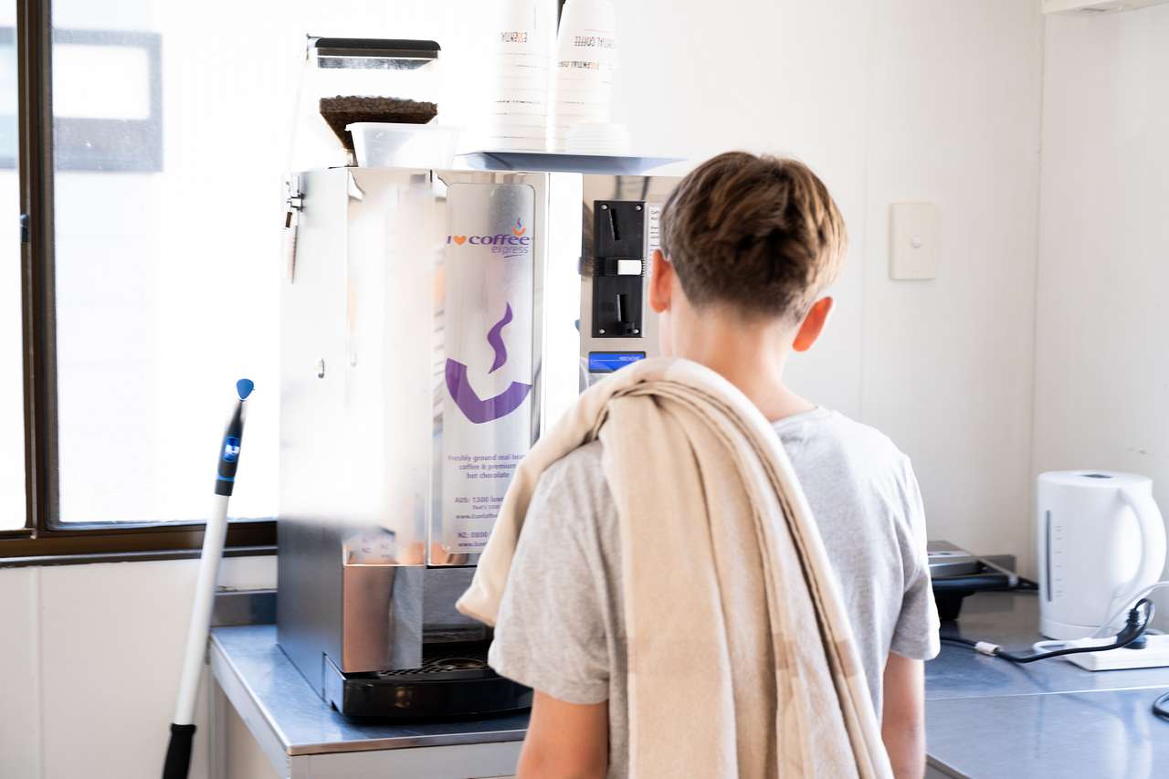 Coffee machine in the Camp Kitchen