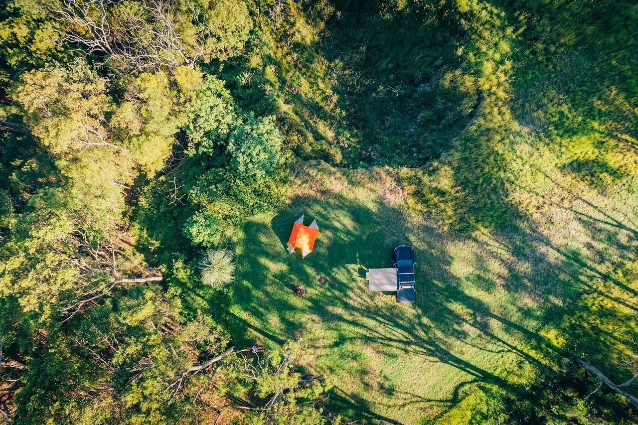 Aerial view of the campground