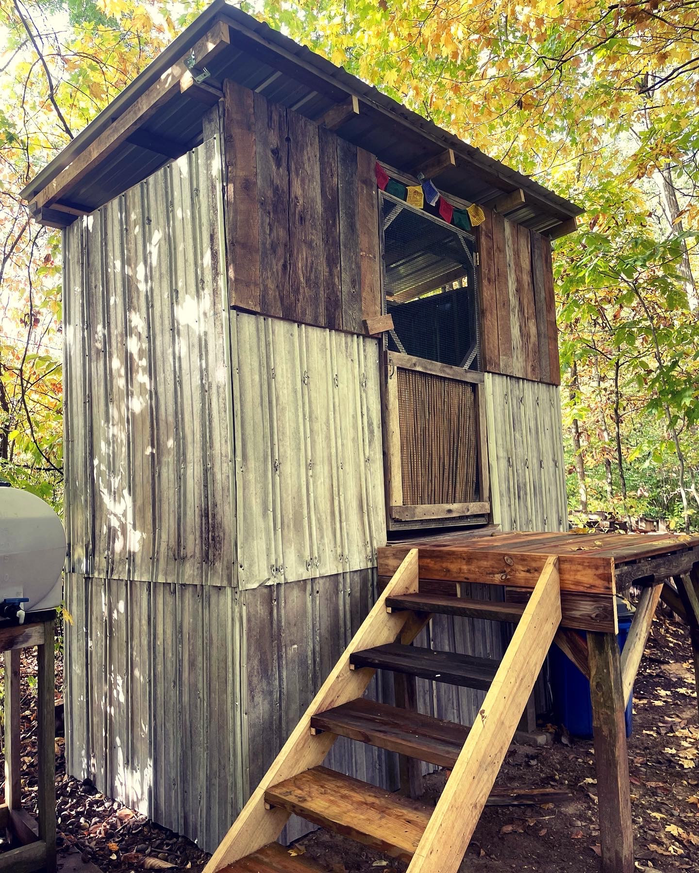 Privy #1 (composting outhouse) is conveniently located on the back side of the pond, between campsites 2 & 3.  