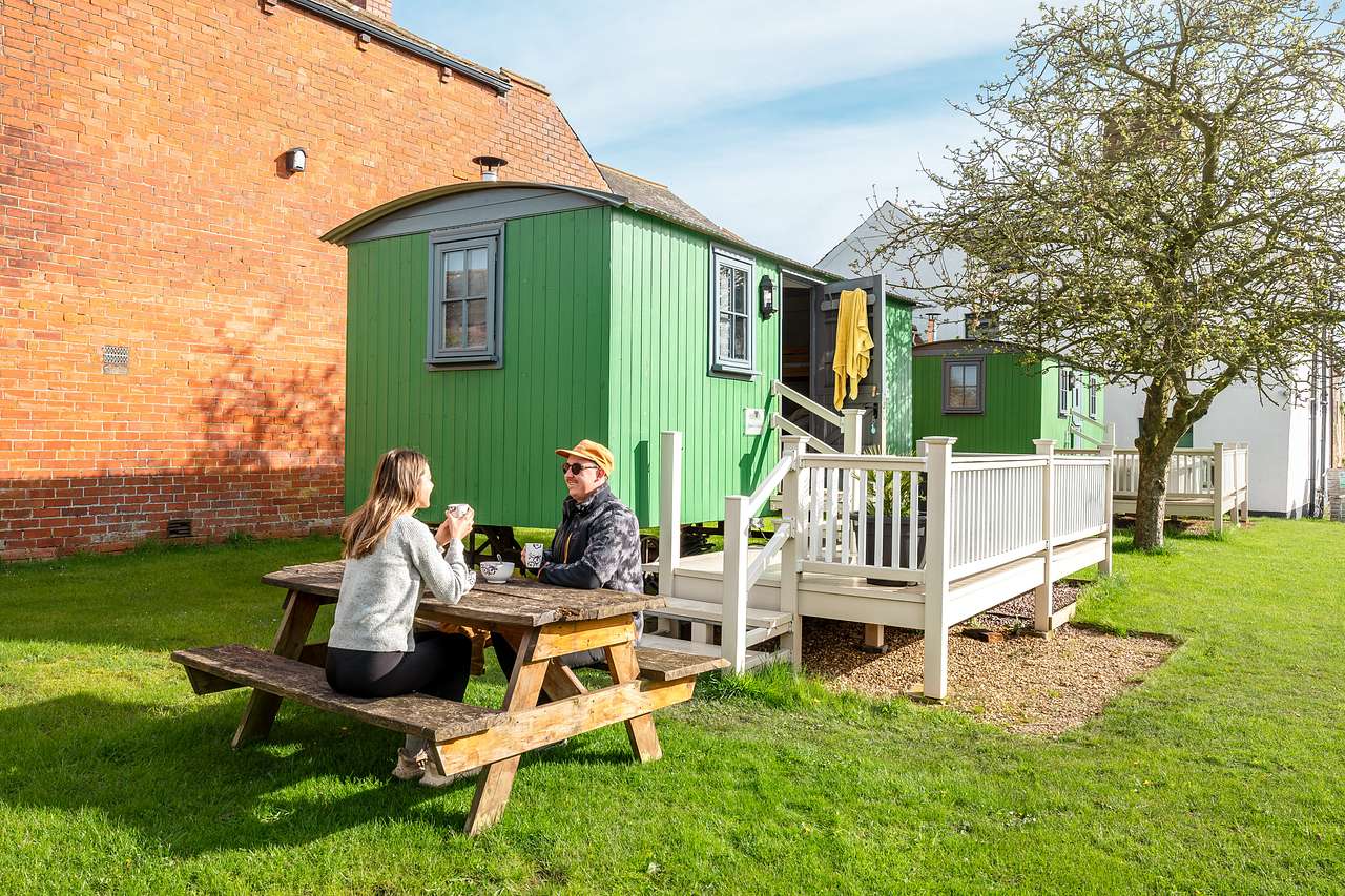 Shepherds hut location on site and surrounding landscape