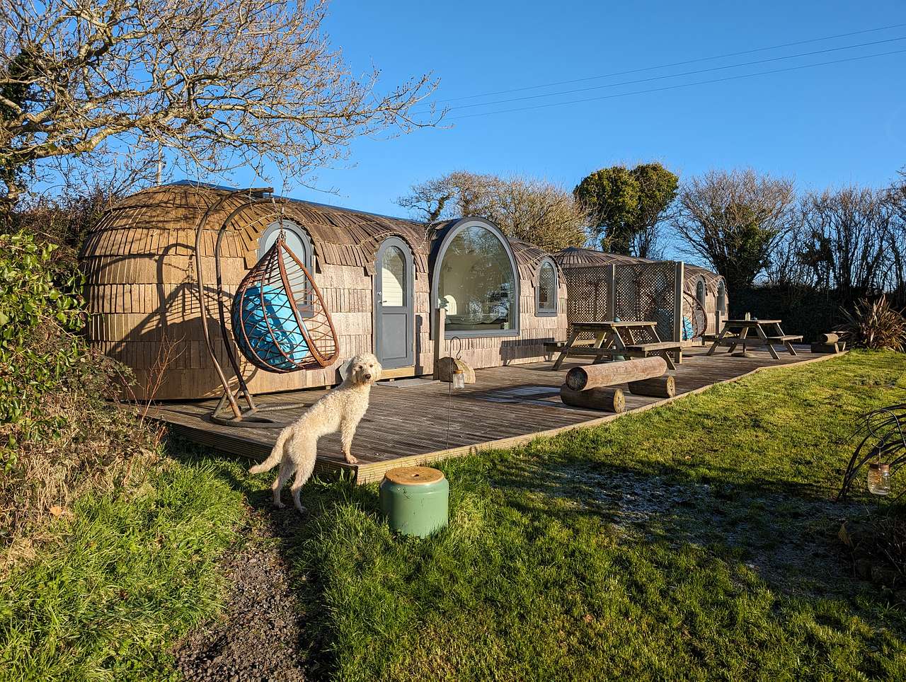Jam First and Clotted Cream cabins, side by side