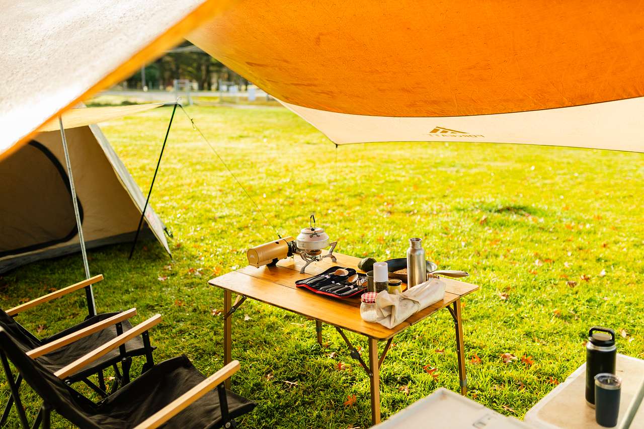 Camp setup on the grounds